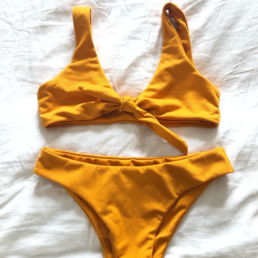 Zaful Yellow/Orange Tie-Front Bikini (S)
